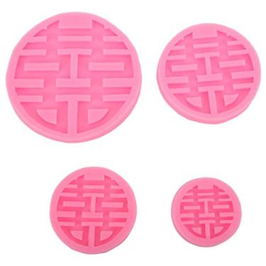 Imagem de Molde para fondant de bolo, molde de silicone para casamento, molde chin¨ºs para felicidade dupla, decora??o de bolo para festa de casamento, molde para decora??o de bolo de casamento