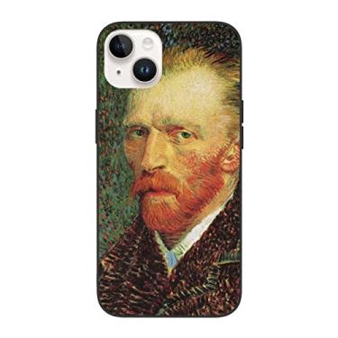 Imagem de Futterya Capa projetada para iPhone 14 Van Gogh auto-retrato capa de telefone à prova de choque protetora de policarbonato + TPU proteção contra quedas para meninas mulheres-IP14-6,1 polegadas