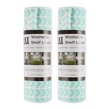 Imagem de DII Coleção de forro de geladeira e prateleira não adesivo, cortado para ajustar, lavável na máquina, cinza folha abstrata, 2 peças
