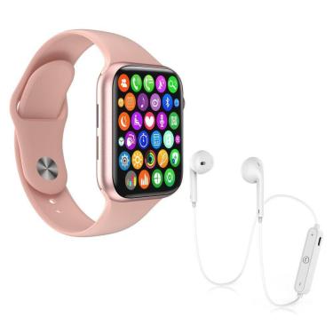 Imagem de Kit 1 Relógio Smartwatch Iwo 8 Lite Plus+ 1 Fone S6 Rosa