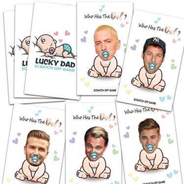 Imagem de Jogos de chá de bebê – Jogos de chá de bebê celebridades, jogo de cartas raspar para prêmios de porta, loteria, quebra-gelo – decorações para chá de bebê – 40 cartas