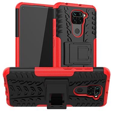 Imagem de Capa para Xiaomi Redmi 9T Note 9S 8 9 10 Pro Heavy Duty Armor Phone Bumper Capa traseira, vermelha, para Redmi Note 10 4G