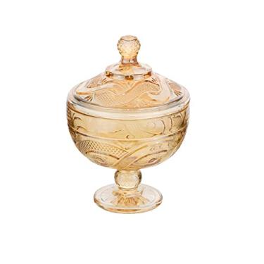 Imagem de Potiche Decorativo de Vidro Âmbar 15cm x 20cm - Wolff