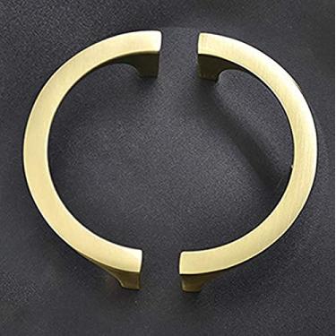 Imagem de Mou 2 Pir de puxadores de ferragens de armário, puxadores de gaveta, puxadores de armário de TV, puxadores elegantes de cobre dourado, alças de furo duplo