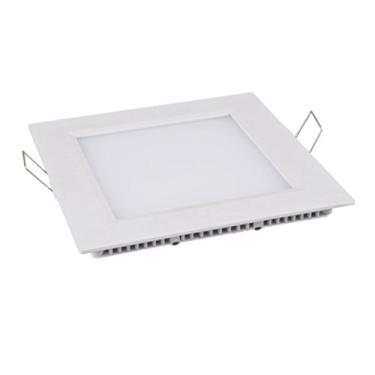 Imagem de Luminaria Plafon Painel Embutir18w LED Quadrada 3000K LED Teto Branco Quente 22x22 Iluminação Quarto Sala Casa