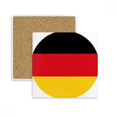Imagem de Porta-copos com bandeira nacional da Alemanha, Europa, quadrado, porta-copos com pedra absorvente para bebidas, presente de 2 peças