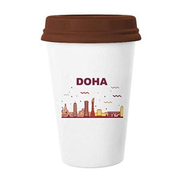 Imagem de Cidade Landmark Building Caneca Doha Copo de Cerâmica Copo de Café Copo de Cerâmica