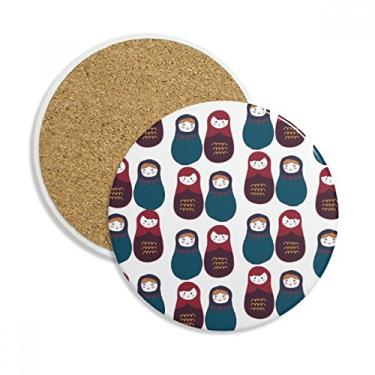 Imagem de Caneca russa para meninos e meninas Caneca porta-copos Matrioska com proteção de mesa, pedra absorvente