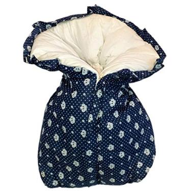 Imagem de Cobertor Saco Manta para Bebê Analu Kids 60x40x14cm - Estampa Coroa Azul marinho