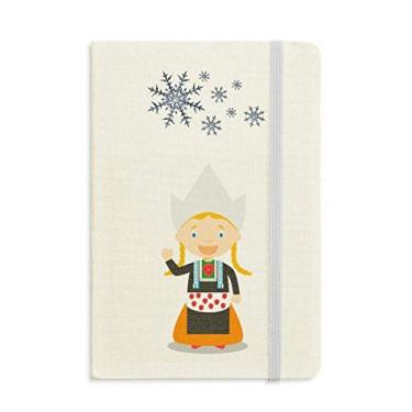 Imagem de Pigtails Girl Netherlands Caderno de desenho grosso de flocos de neve inverno