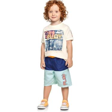 Imagem de Conjunto Infantil Menino Verão Camiseta E Bermuda Tactel Bike 2 peças Tam 1 a 8 - Angerô-Masculino