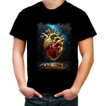 Imagem de Camiseta Colorida Coração De Ouro Líquido Gold Heart 9 - Kasubeck Stor