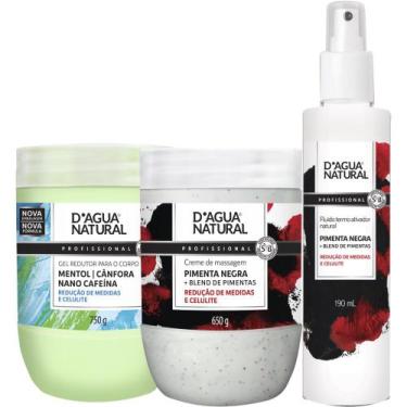 Imagem de Kit Pimenta Negra 650g Fluido Termoativo 190ml Gel Redutor - D'agua Na
