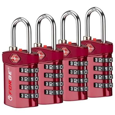 Imagem de Forge Trava de viagem, fechaduras de bagagem aprovadas pela TSA para viagens aéreas, armários de academia, armários escolares, estojos de pelicano, estojo de arma, mostradores fáceis de ler, corpo de
