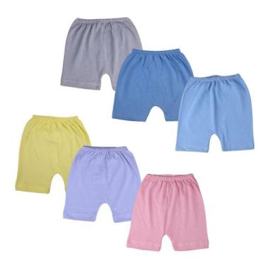 Imagem de Kit 3 Pecas De Shorts Lisos Para Bebe Enxoval Maternidade - Taya Baby,