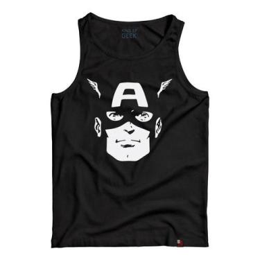 Imagem de Camiseta Regata Capitão América Retrô Camisa Vingadores Film - KING OF