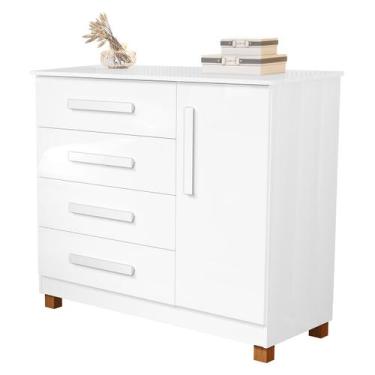 Imagem de Cômoda Elegante E Moderna Com Gaveta Em Mdf - Poloshop, Branco