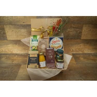 Imagem de Cesta Presente Café da Manhã Gourmet Executivos Aniversário Homem Mulher Chefe 9 itens