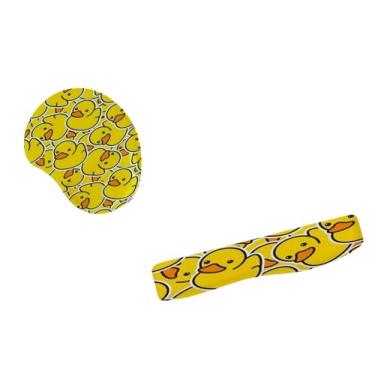 Imagem de Kit Mouse Pad E Apoio Teclado Ergonômico Pato De Borracha Divertido