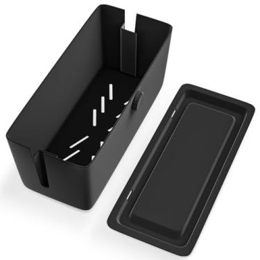 Imagem de KinderSense Caixa De Gerenciamento De Cabos - Organizador De Cabos Com Trava À Prova De Crianças - Escondedor De Cabos Para Esconder Fios, Réguas De Energia De Tv, Computador, Mesa E Bebês - 12 X 5,