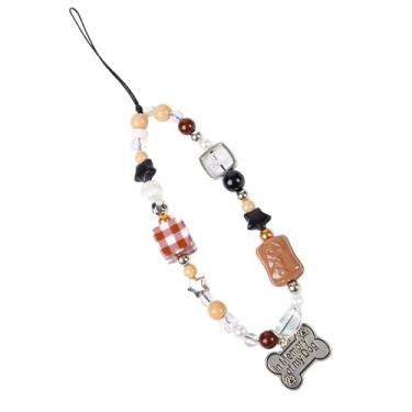 Imagem de JMCRATE Elegante berloque de telefone com contas para cachorro com alça estética Y2K chaveiro bonito para bolsa, câmera, decoração USB, Small, Acrílico, Sem Pedra Preciosa