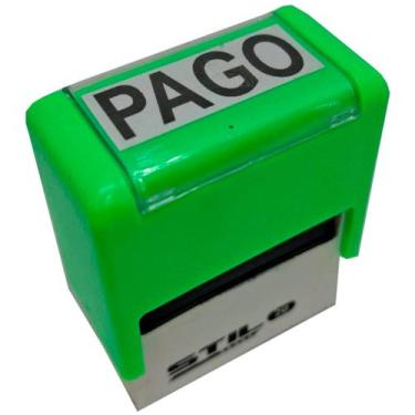 Imagem de CARIMBOS AUTOMÁTICOS PAGO - MEDIDA 38x14mm - Stilo, Verde Limão