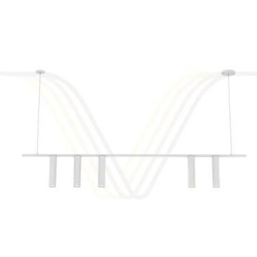 Imagem de Pendente Lustre Luminária Tubo Alumínio - Luzes do Vale, Branco