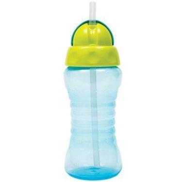 Imagem de Garrafinha Com Canudo Fresh Azul - Buba, 300ml, Azul e Verde