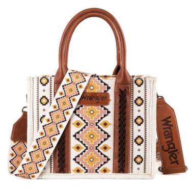 Imagem de Bolsa Wrangler Boho Aztec Sacola Hobo Shoulder Feminina de Lona