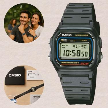 Imagem de Relógio Casio Digital W-59-1VQ Preto Resina Vintage com Alarme, Luz LED Resistência à Água 50 Metros Cronômetro Luz LED