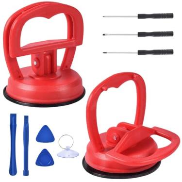 Imagem de SenseYo Kit de reparo de ventosas de tela LCD resistente com 10 peças para iMac, iPhone, iPad, computador, tablet (vermelho, 2 peças)