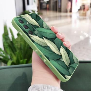 Imagem de Capa de celular com estampa de folhas para Samsung Galaxy A55 A35 A25 A15 A56 A36 A26 A16 A06 A05 A05S A54 A34 A24 A14 A04 A04S A04E 4G 5G, verde claro, para A04E
