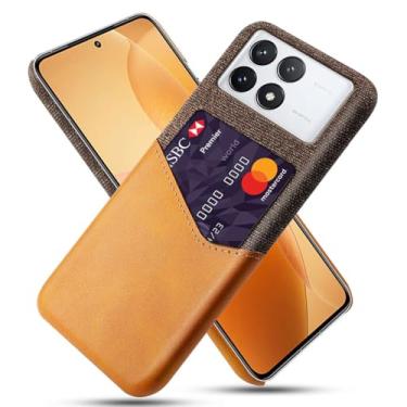 Imagem de Capa para Xiaomi Redmi K70 PRO,Tela e tampa de couro PU,Antideslizante,360°cobertura completa à prova de choque com 1 slot de cartão atrás,Prevenção de queda-Brown