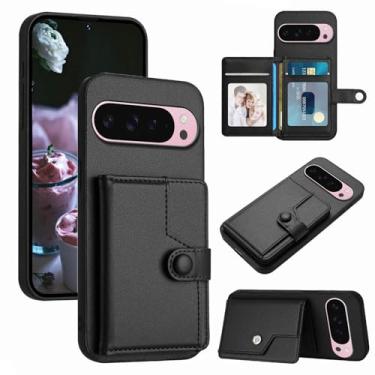 Imagem de Moment Dextrad Suporte de cartão para Pixel 9 Pro XL, carteira com 5 compartimentos múltiplos, bloqueio RFID, proteção de camada dupla de couro TPU interior, capa flip com suporte para Google Pixel 9