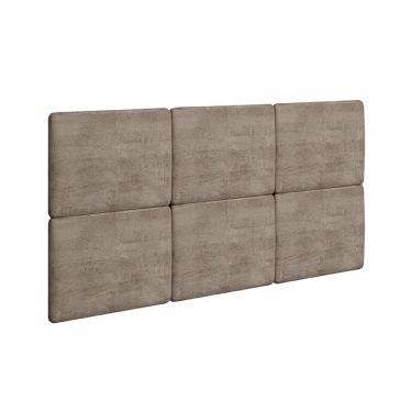 Imagem de Cabeceira Cama Box Estofada Modulada Lucca (3un) Casal/Queen - Suede Capuccino - Rufato