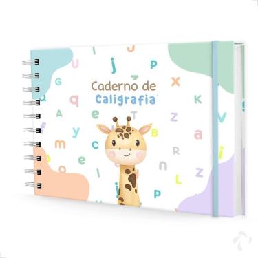 Imagem de Caderno De Caligrafia Com Atividades Capa Dura Menino Girafa