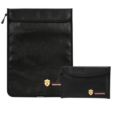 Imagem de Bolsa de documentos à prova de fogo à prova d'água (1,093 °C) – Bolsa de dinheiro à prova d'água e à prova d'água para dinheiro com zíper – Armazenamento seguro para porta-documentos A4/A5, arquivo