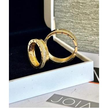 Imagem de Par de Aliancas em Ouro 18K colecao Allianze de 6mm com gravacao a las