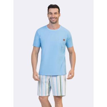 Imagem de Pijama Manga Curta Masculino Dolce Vita - Veggi, Azul, M, Masculino