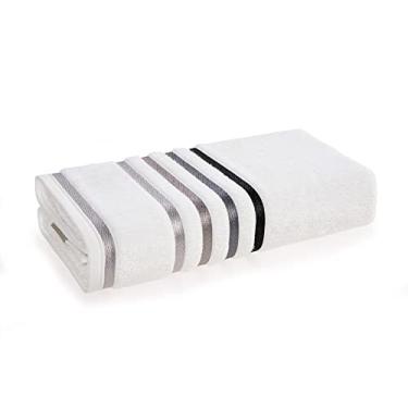 Imagem de Karsten Toalha De Banho Lumina - Branco Com Cinza 70 x 140 Q