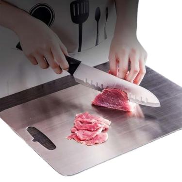 Imagem de 3 pacotes de tábua de corte de titânio dupla face placa de corte de titânio, adequada para cozinha e acampamento