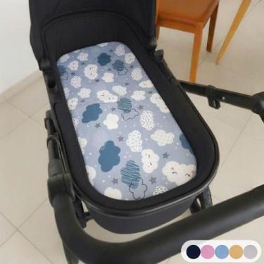 Imagem de Colchão para Carrinho Moises Colchonete Bebê Menino Menina com Capa Re