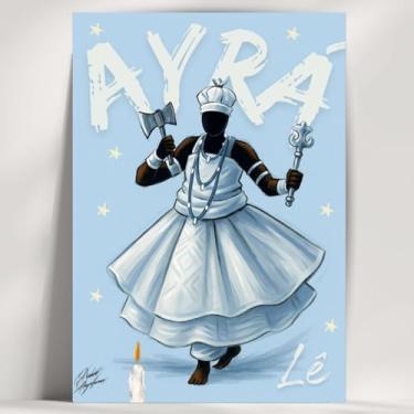 Imagem de Coleção de 62 quadros decorativos Giz - Umbanda e Candomblé - Decoração Orixá - Afro Brasileira - Escolha o seu Orixá! (Clássico, Ayrá, 28x20cm)