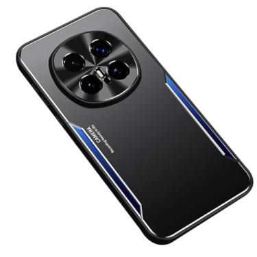 Imagem de POYUFRG Capa de metal para Honor Magic 8 Pro/Magic 8, capa de telefone fina fosca antiarranhões com capa de proteção de lente com tudo incluído, azul, 8 Pro