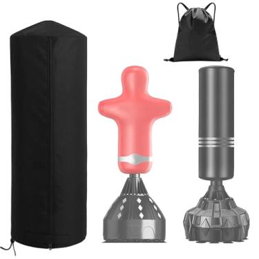 Imagem de Capa de saco de pancadas independente, 420D à prova d'água, saco de pancadas, capa protetora com bolsa de armazenamento para bolsa falsa de treinamento independente - 177 cm A x 71 cm de diâmetro