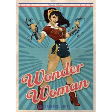 Imagem de MIGHTYPRINT DC Comics – Liga da Justiça – Mulher Maravilha – Amazonians Unite – Arte de parede 43.2 cm x 61.0 cm – Oficialmente licenciada colecionável – Ideal para presentear e colecionar