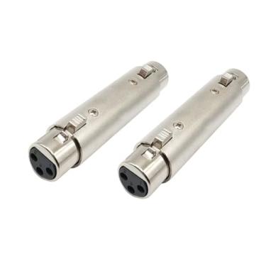 Imagem de Voluty Tek Adaptador XLR fêmea para fêmea XLR para conector de trocador de gênero de 3 pinos compatível com microfone, estéreo, mixer, 2 peças