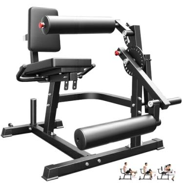 Imagem de Preto, Mesa Flexora, Cadeira Extensora, Equipado com um Seletor Circular de 24 Bits, Inclui Componentes para Armazenar Anilhas de Barra, Multifuncional e Ajustável, 110*97*100 cm