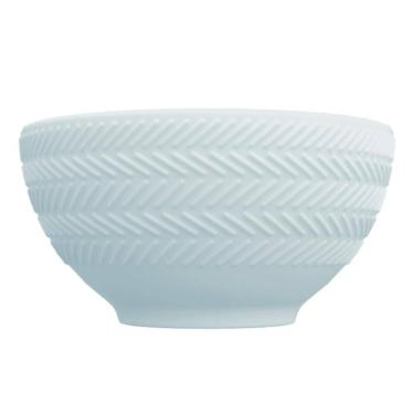 Imagem de Bowl Tigela Sobremesa Azul Vintage Relevo Chevron 418 ml