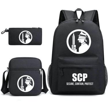 Imagem de Conjunto de mochilas SCPs Satchel, bolsa escolar de lona para crianças